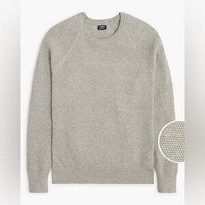NWT J Crew Heather Grey Cotton Seed Stitch Crew Neck Sweater Long Sleeve Sz M